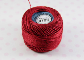 Пряжа Ирис 100% хлопок 10г 82м №0709 т.красный