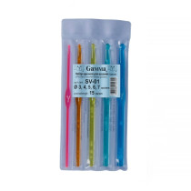 Для вязания " Gamma" SV- 01 набор крючков пластик d 3. 0 - 7. 0 мм 15 см 5 шт в чехле 3; 4; 5; 6; 7 мм