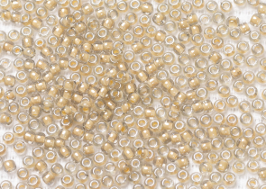 Бисер Япония круглый 11/0 10г 0369 черный алмаз/апельсиновый крем, окрашенный изнутри