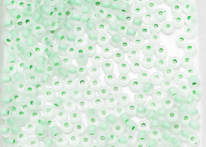 Бисер Чехия круглый 06/0 50г 38353m прозрачный, бирюзовая линия внутри матовый